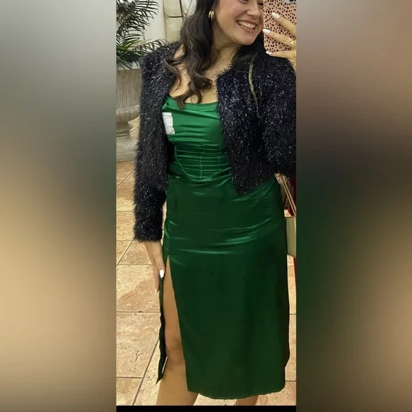 SHEIN | Dresses | Shein Emerald Green Dress | Poshmark